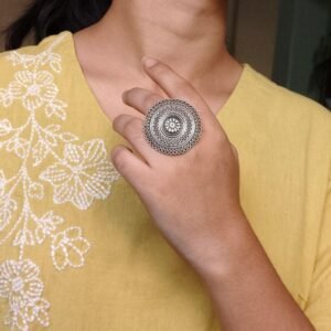 Premium Silver Replica Adjustable Ring | Oxidized Perfect Jewelry for Women