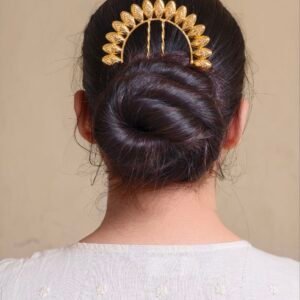 Beautiful Handmade Gold Plated Juda Pin | Elegant Traditional Hair Accessory for Women