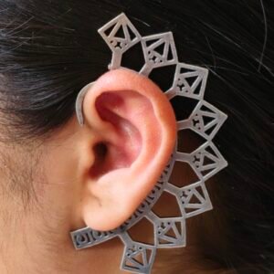 Oxidized Unique Design Earcuff | Silver Replica Non-Piercing Earring