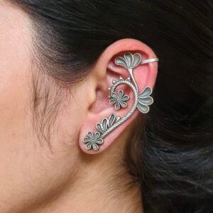 Premium Flower Design Earcuff | Silver Replica Daily Wear Perfect Jewelry For Girls