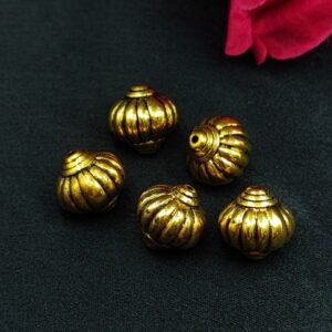 Antique Design Small Golden Beads for DIY Jewelry Making Raw Material Craft Supplies (5 piece)