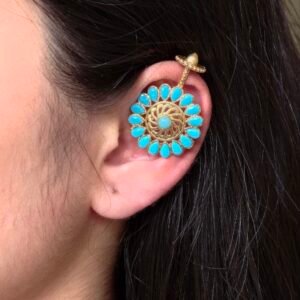 Traditional Gold Plated Bugadi Earrings | Elegant Stone Work Best Designer Jewelry