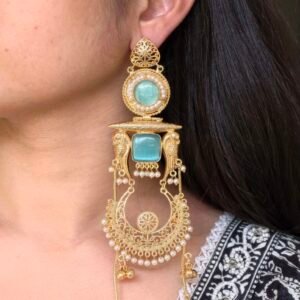 Traditional Gold Plated Parrot Design Kashmiri Earrings | Beautiful Pearl Detailing Jewelry