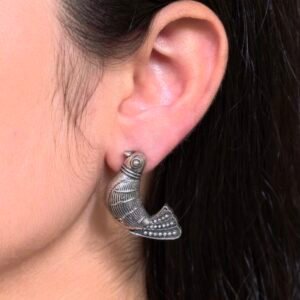 Designer Oxidized Silver Plated Bird Stud Earrings for Perfect Daily Wear Jewelry