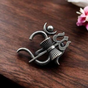Powerful Lord Shiva Ring Adjustable Silver Replica Design