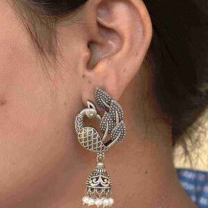 Beautiful Vintage Peacock Jhumka with Royal Antique Statement Earrings