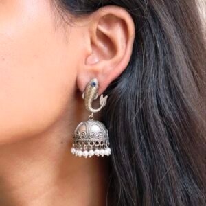 Fish Jhumka Earring with Traditional Attractive Artistic Oxidized Design