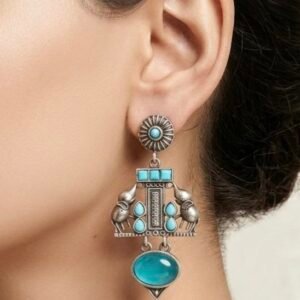 Graceful Silver Elephant Earring with Artistic Daily Wear Women Jewelry
