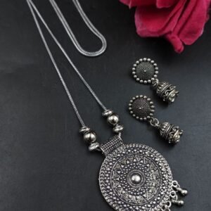 Beautiful German Silver Chain Necklace Set Jewelry for Everyday Wear Glam Look