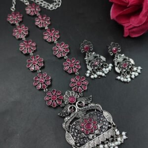 Floral Art Peacock Necklace Gorgeous Premium Ethnic Jewelry for Elegant Festive Look