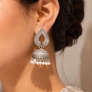 Traditional Oxidized Dangler Jhumka Earrings with Ethnic Design