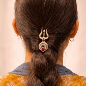 Oxidized Trishul Hairpin Unique Divine Design Jewelry For Women
