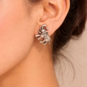 Oxidized Elephant Studs Earring Charming Jewelry for Cute Ethnic Look