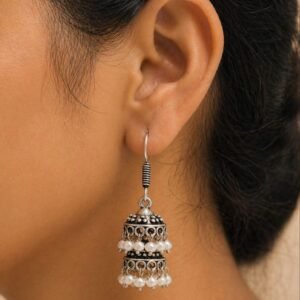 Silver Jhumki Earring Minimal Jewelry for Light Weight Everyday Look
