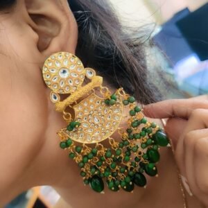 Gold Plated Earring Stylish Design for Gorgeous Beads And Pearl Work Detailing