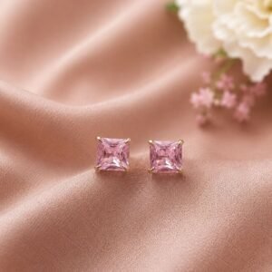 Gold Plated Square Stud Elegant Style for Modern Everyday Fashion