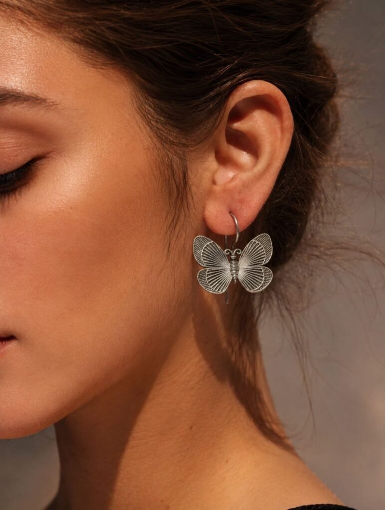 Silver Replica Butterfly Hook Earrings | Perfect Casual Wear Jewelry