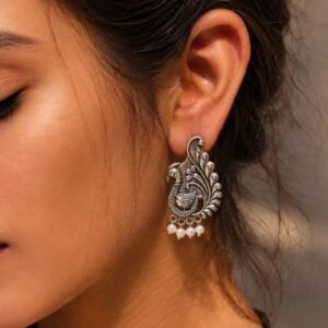Admire Your Style with Perfect Brass Peacock Stud Earrings