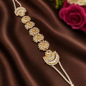 Designer Floral Shish Patti Inspired Head Jewelry for Traditional Look