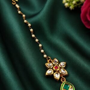 Gold Plated Floral Maang Tikka traditional  Jewelry for Beautiful Look