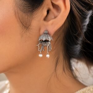Elephant Earrings | Antique Look Bollywood Style Best Oxidised Stud Earring
