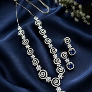 Wedding-Ready Kundan necklace set with American diamonds