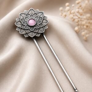 Flower Design Juda Pin Traditional Accessory for Beautiful Hair Styling