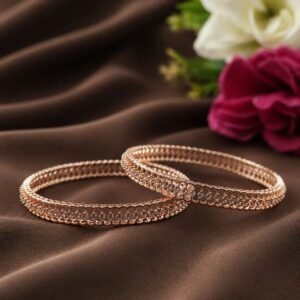 Gold AD Bangle Sparkling Design for Party and Festive Wear