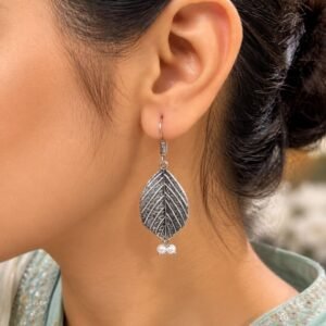 Leaf Hook Earring Nature-Inspired Jewelry for Party & Traditional Wear