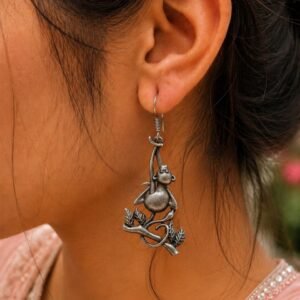 Unique Monkey Hook Earring Artistic Jewelry for Ethnic & Casual Wear