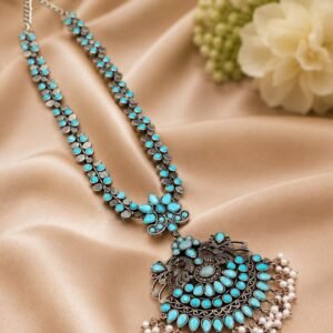 Silver Peacock Necklace Traditional Jewelry for Weddings & Ethnic Wear