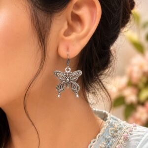 German Silver Casual Wear Hook Earrings For Girls