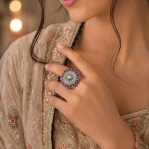Adjustable Ethnic Ring Traditional Design for Party Wear