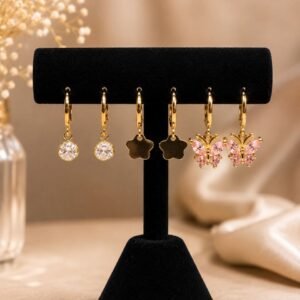 Anti Tarnish Premium Earrings Set Elegant Gold Plated for Women
