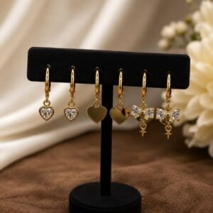 Anti Tarnish Earrings Set Gold Plated Earrings Collection for Women