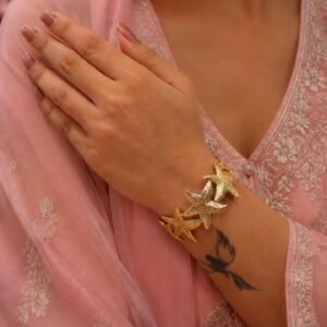 Anti Tarnish Star Bangle Premium Gold Plated Bracelet for Women