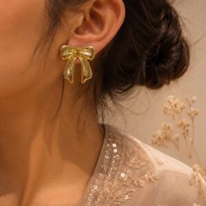 Anti Tarnish Bow Stud Earring Modern Mini Jewelry for Party Wear