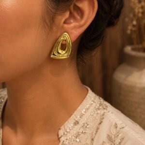 Designer Anti Tarnish Earring Stylish Everyday Gold Plated Earrings