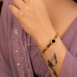 Anti Tarnish Round Bangle Premium Gold Plated Bracelet for Women
