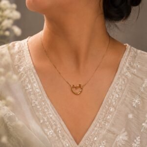 Anti Tarnish Heart Necklace Premium Gold Plated Necklace for Women