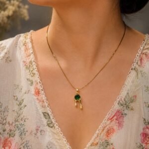 Anti Tarnish Chain Pendant Premium Gold Plated Necklace for Women