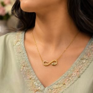 Anti Tarnish Snake Pendant Premium Gold Plated Necklace for Women