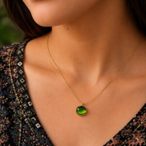 Anti Tarnish Round Necklace Premium Gold Plated Necklace for Women