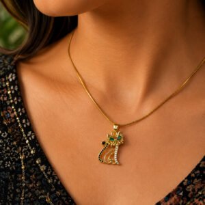 Anti Tarnish Cat Necklace Premium Gold Plated Necklace for Women