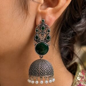 Traditional Jhumka Earring Oxidized Silver Ethnic Design for Beautiful Look