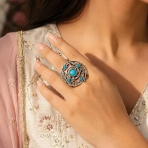 Vintage Adjustable Ring Elegant Antique Statement Ring for Party Look