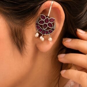 Exquisite Floral Half Moon Bugadi for Gorgeous Traditional Wear