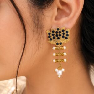 Golden Lotus Earring – Ethnic Jewelry for Stylish Traditional Looks