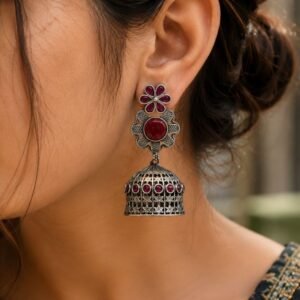 Antique Floral Jhumka – Gorgeous Traditional Earrings for Elegant Festive Style