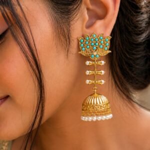 Lotus Jhumka Earring – Stunning Traditional Jewelry for Elegant Special Occassion
